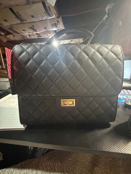 Alfa Bags Handbags - Alfa Bags Classic Collection Black Quilted Top Handle Handbag ABH2407